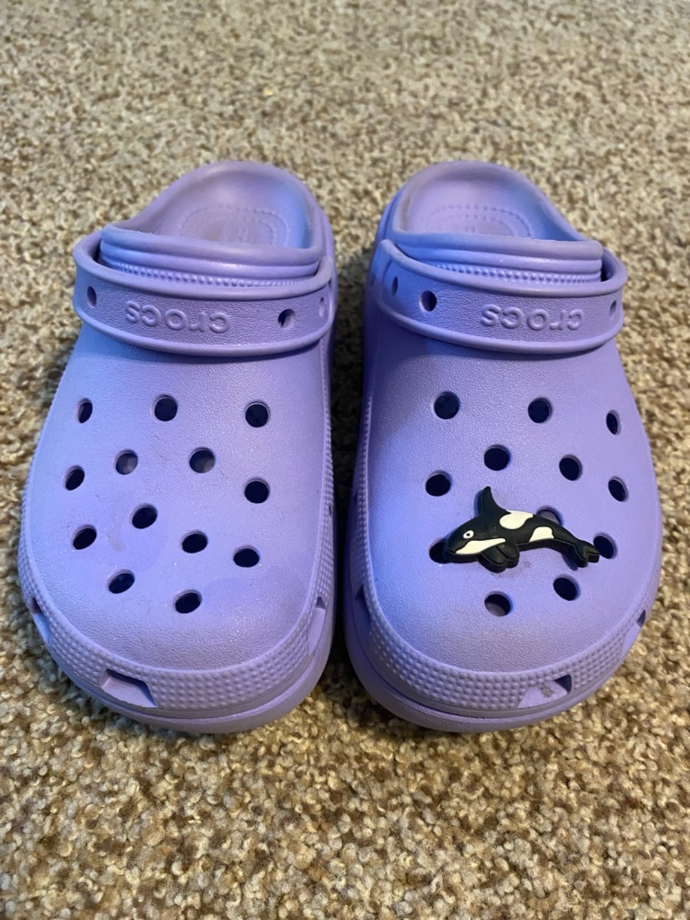 CROCS Kids Lavender Slip-On Clog Sandals with Orca Charm